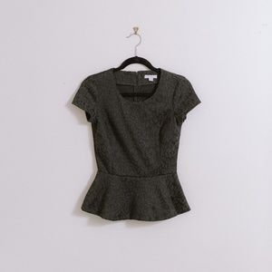 Fitted Leopard Print Peplum Top